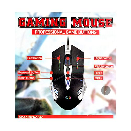 G2 USB Wired Gaming Mouse Colorful Backlight
