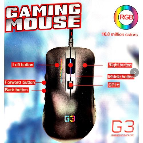 G3 USB Wired Gaming Mouse Colorful Backlight