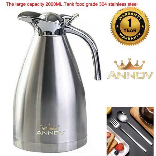 Coffee Pot Stainless Steel Kettle 2L1 Spoon 1fork
