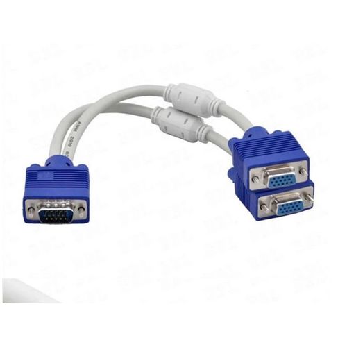 Vga Splitter Cable 1 Computer to Dual 2 Monitor