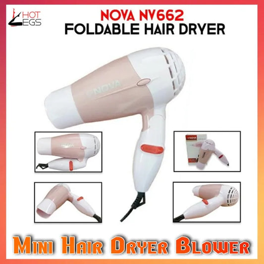 Nova Two Colors Mini Hair Dryer Cheaper Portable Long Life DC Motor Electric Foldable Hair Dryer