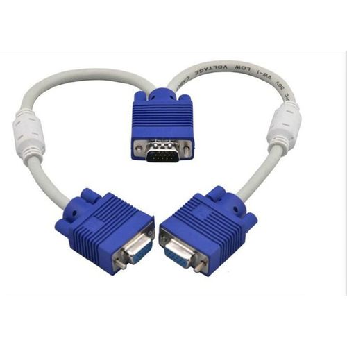Vga Splitter Cable 1 Computer to Dual 2 Monitor