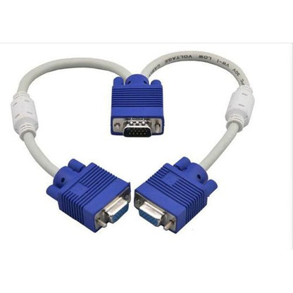 Vga Splitter Cable 1 Computer to Dual 2 Monitor