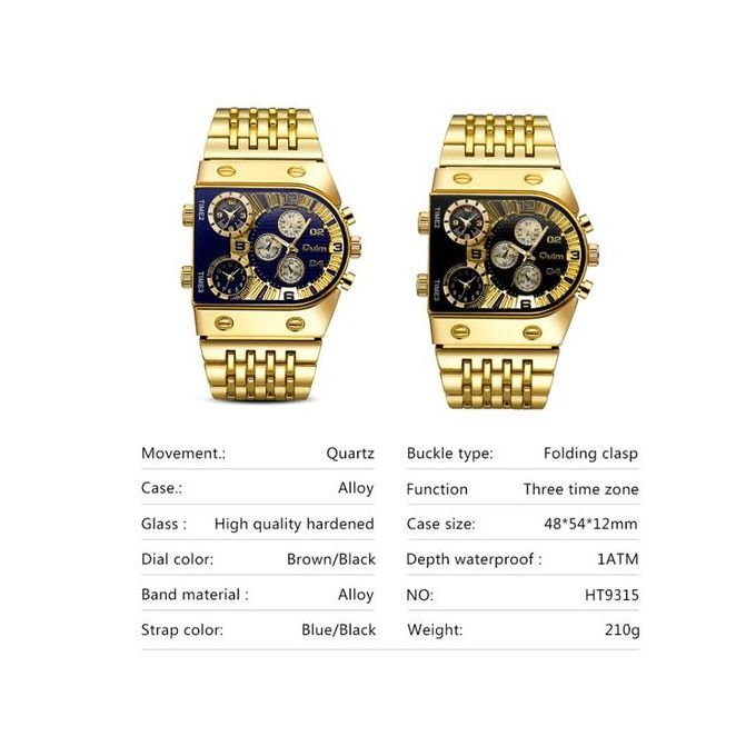 Oulm 9315 Luminous Men Watch Steel Strap Quartz Watch