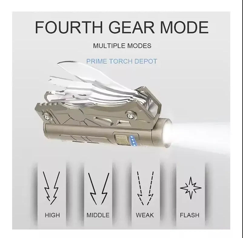 10-in-1 Tactical Multitool Flashlight Knife – LED Torch, Screwdriver, Saw & Blade for Outdoor, Camping, and Emergency Use