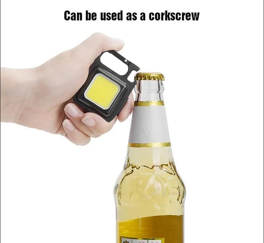 Portable COB LED Work Light with Magnet, Bottle Opener & USB-C Charging – Multifunction Outdoor Floodlight