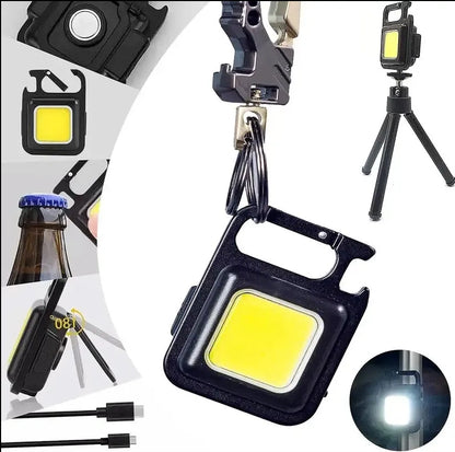Portable COB LED Work Light with Magnet, Bottle Opener & USB-C Charging – Multifunction Outdoor Floodlight