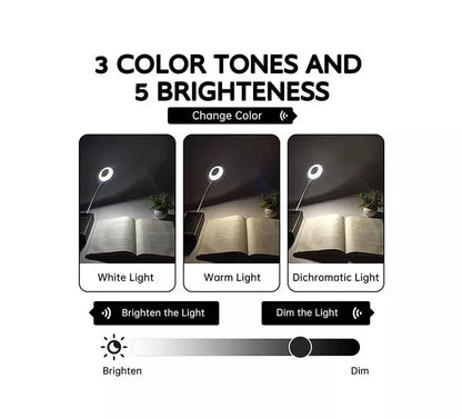 Smart USB Voice-Controlled Reading Lamp – Flexible Gooseneck, 3 Light Modes, Plug & Play