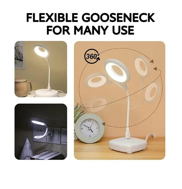 Smart USB Voice-Controlled Reading Lamp – Flexible Gooseneck, 3 Light Modes, Plug & Play