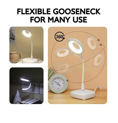 Smart USB Voice-Controlled Reading Lamp – Flexible Gooseneck, 3 Light Modes, Plug & Play